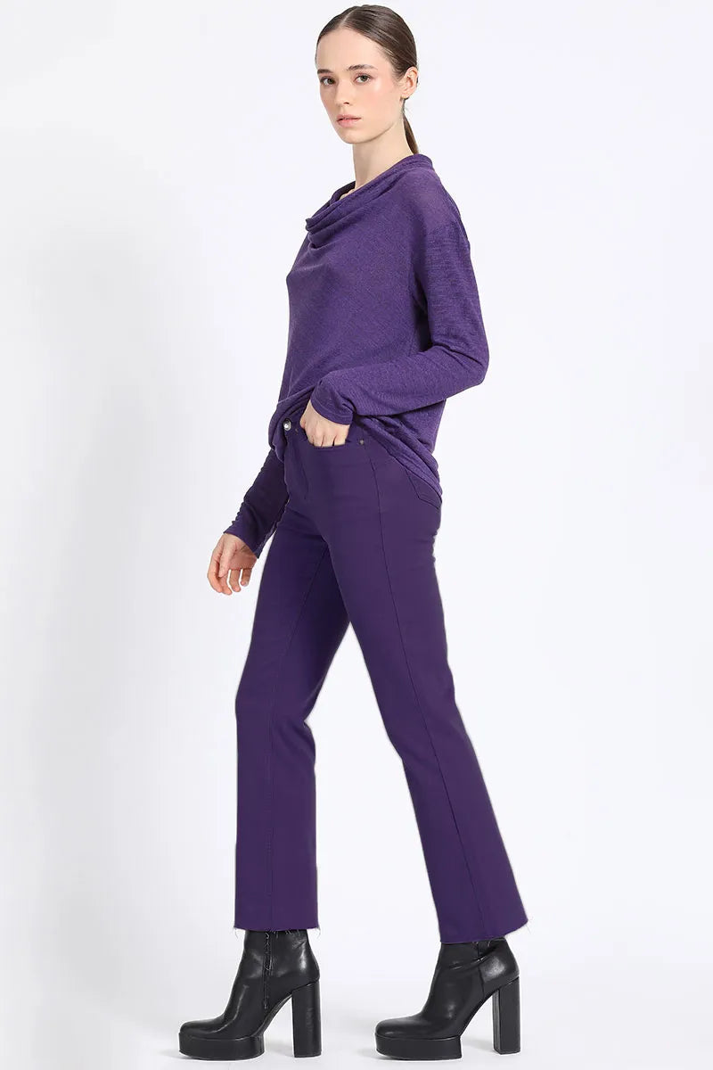 PANTALON SLIM, TIRO MEDIO, NEGRO