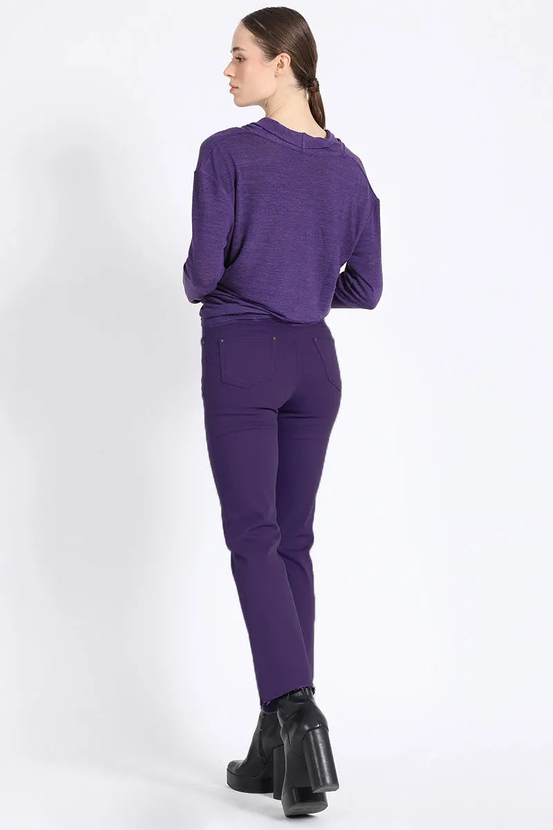 PANTALON SLIM, TIRO MEDIO, NEGRO