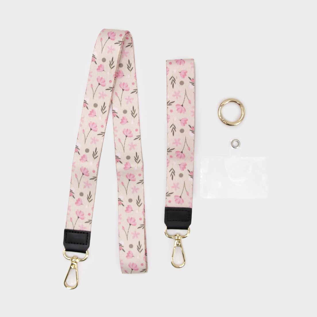 Strap Pinky para celular diseño floreado