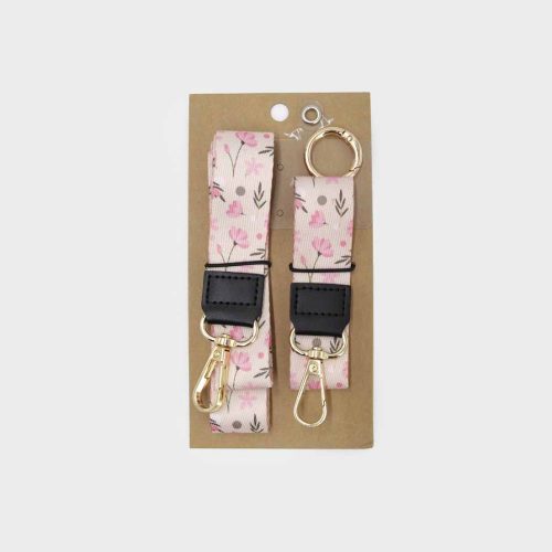 Strap Pinky para celular diseño floreado