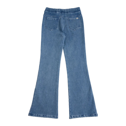 Calza Mezclilla Interior Peludo Flare Niña-DE