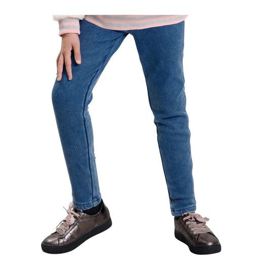 Calza Mezclilla Interior Peludo Niña-DE