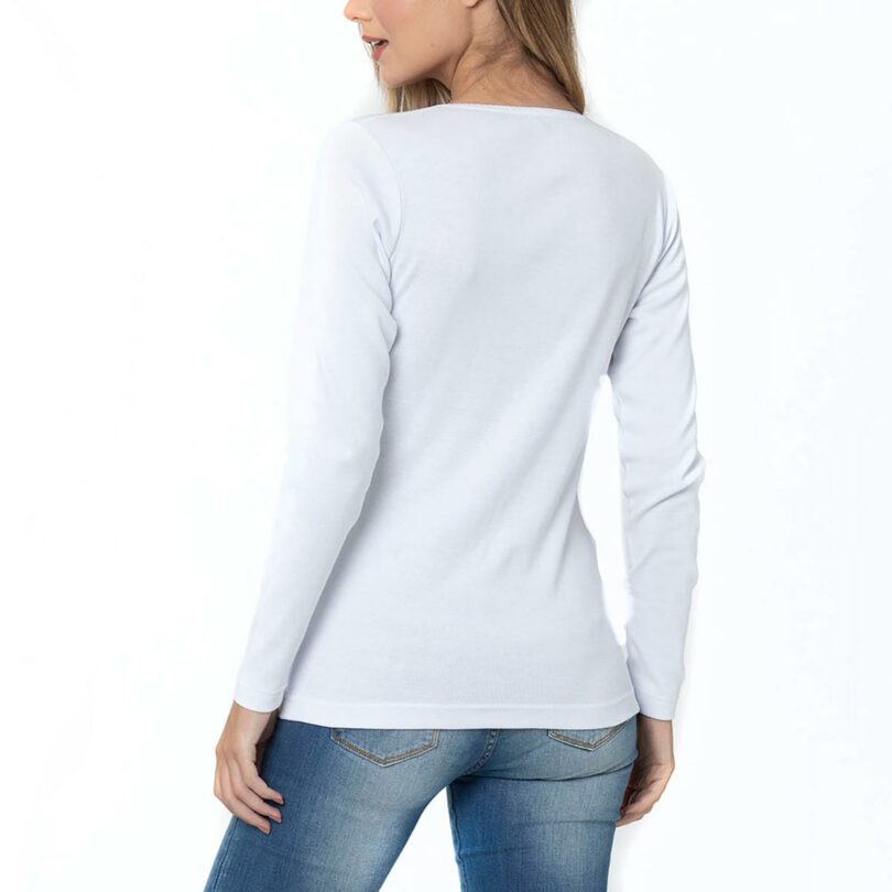 Camiseta C/V M/L Mujer 321 BL