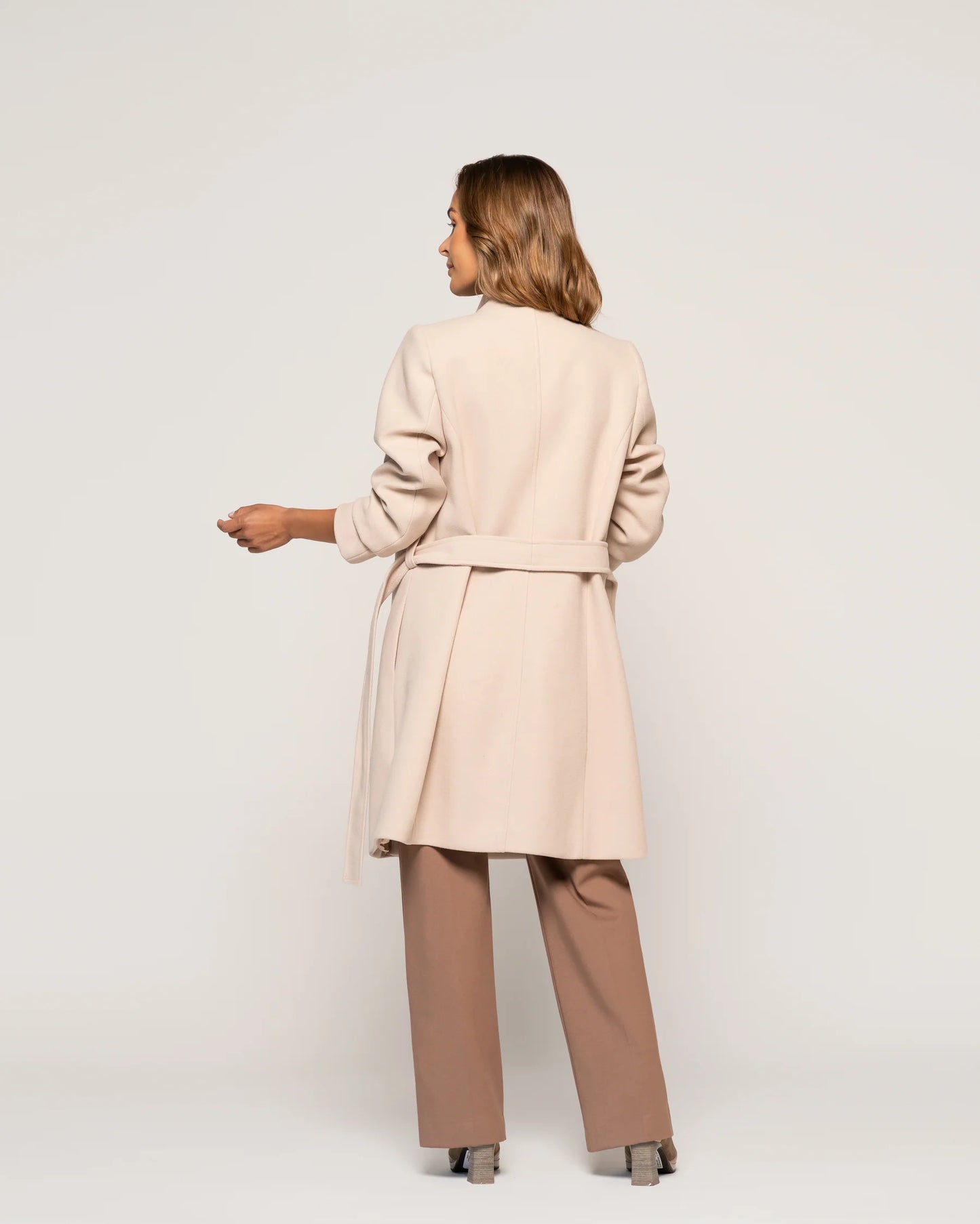 Abrigo Emilia Latte Cruzado Mujer Ludovica