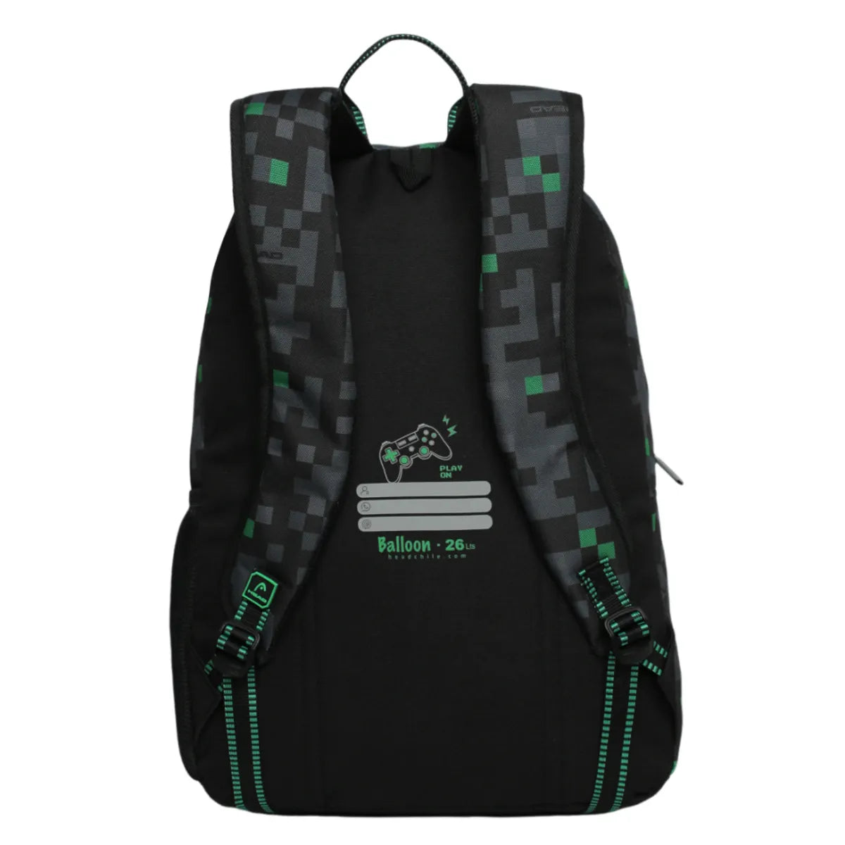 Mochila Infantil Niño Balloon Gamer Negro Verde Head