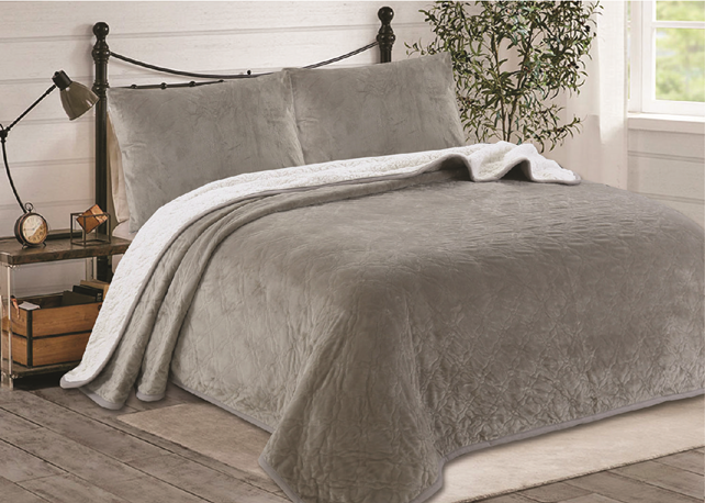 Cubrecama Velvet Gris 020