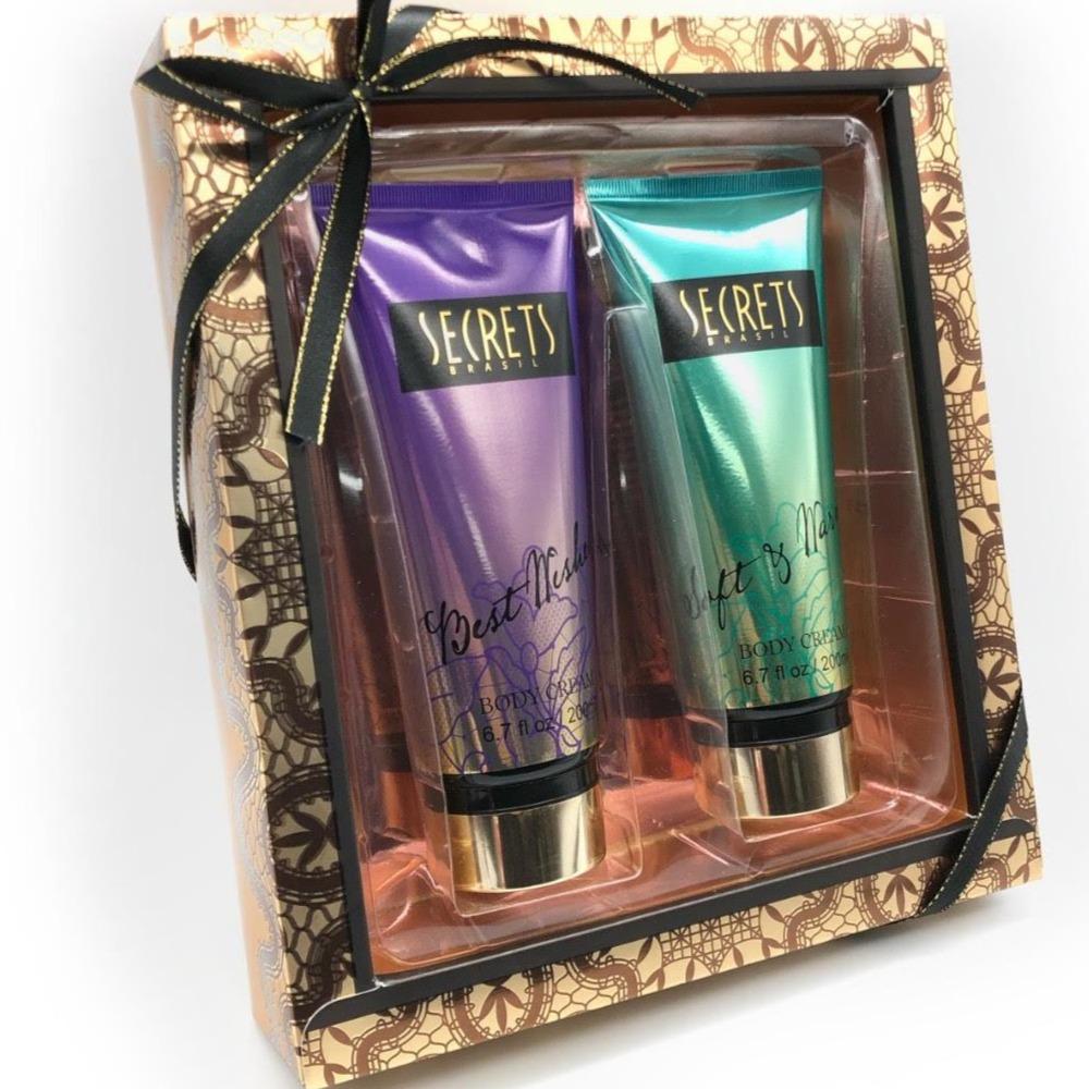 Body Cream Best Wishes 200 ML y Body Cream Soft & Warm 200 ML - Secret Brasil - Estuche
