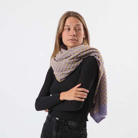 Bufanda Panal Lavanda