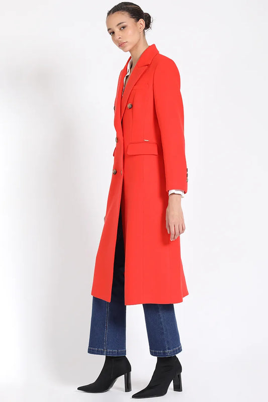 ABRIGO LIZ LARGO CRUZADO, MUFLON ROJO - ANARANJADO