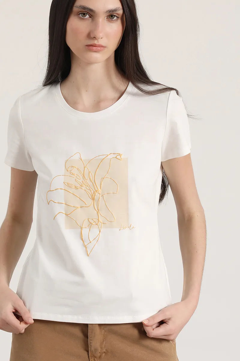 POLERA COTTON SUNFLOWER WH
