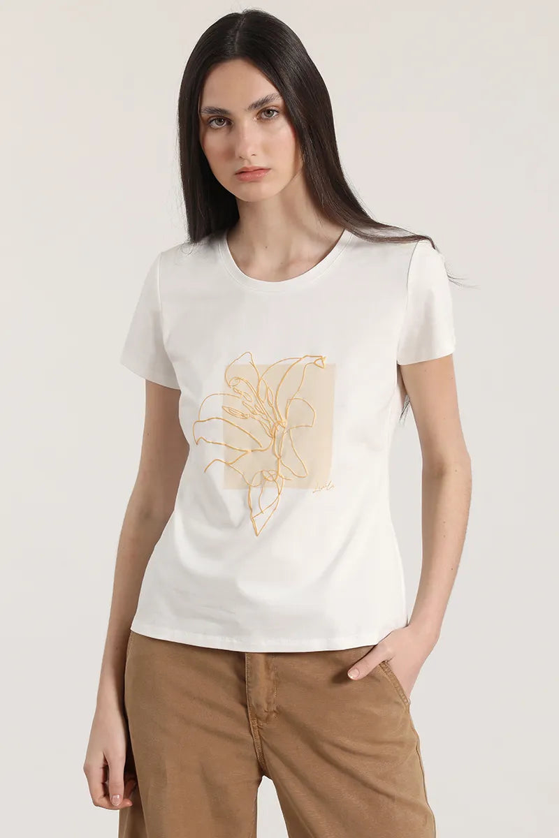 POLERA COTTON SUNFLOWER WH