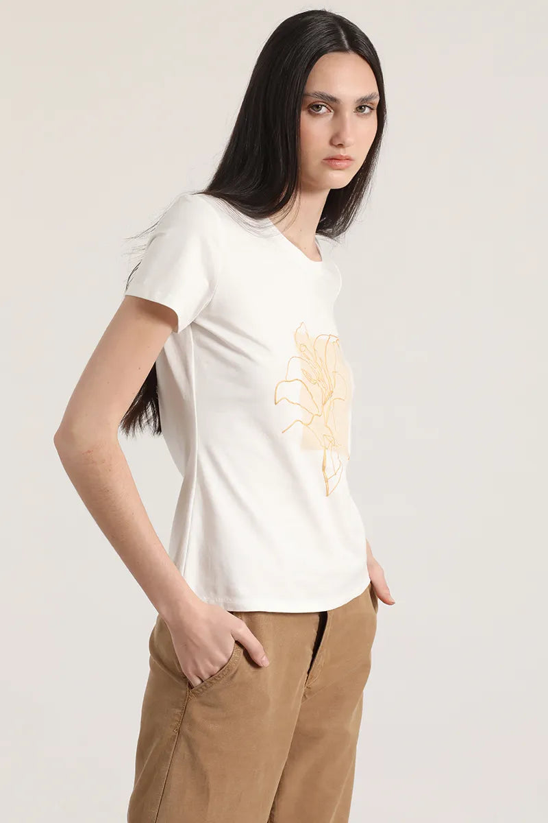 POLERA COTTON SUNFLOWER WH