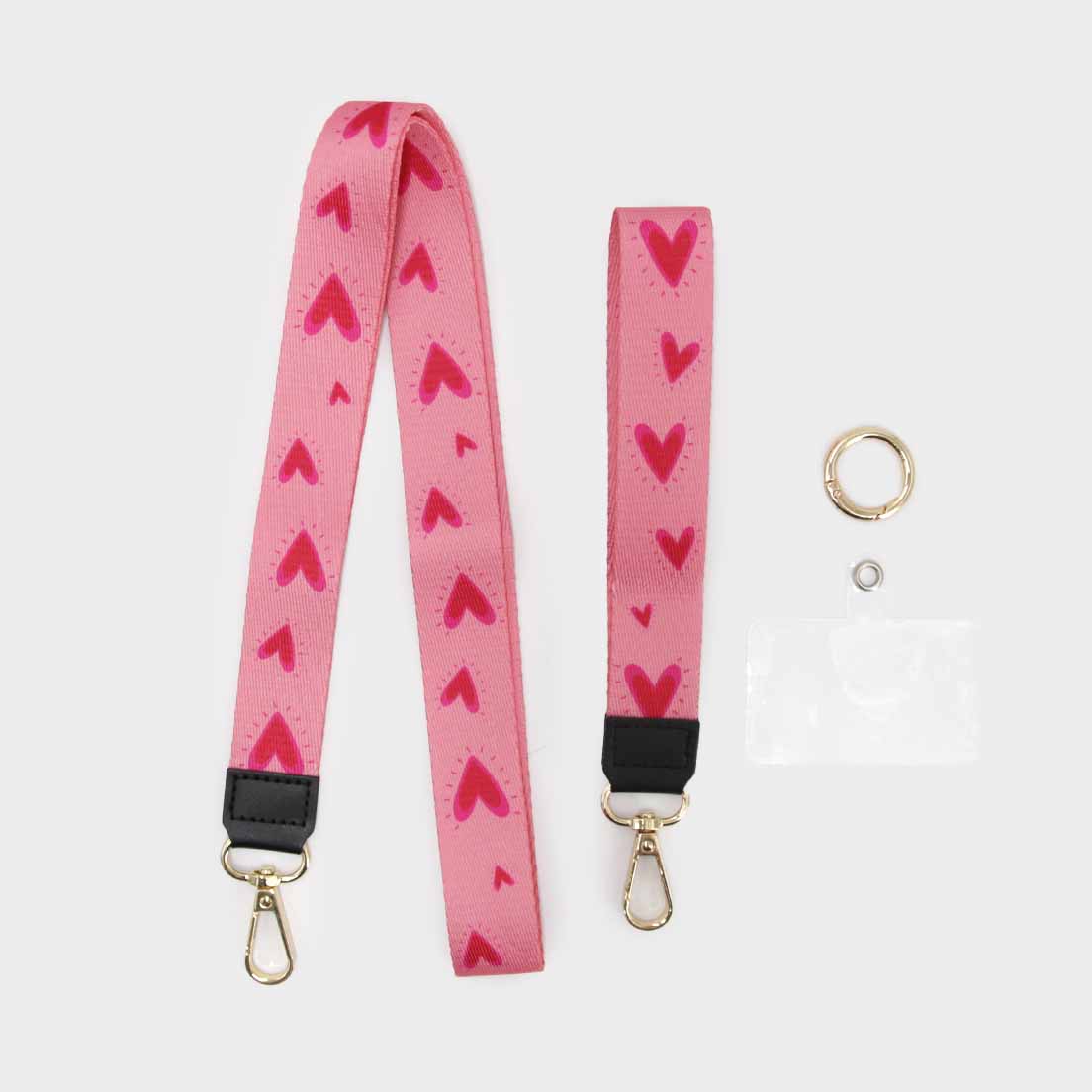 Strap Amore para celular corazones Rosado