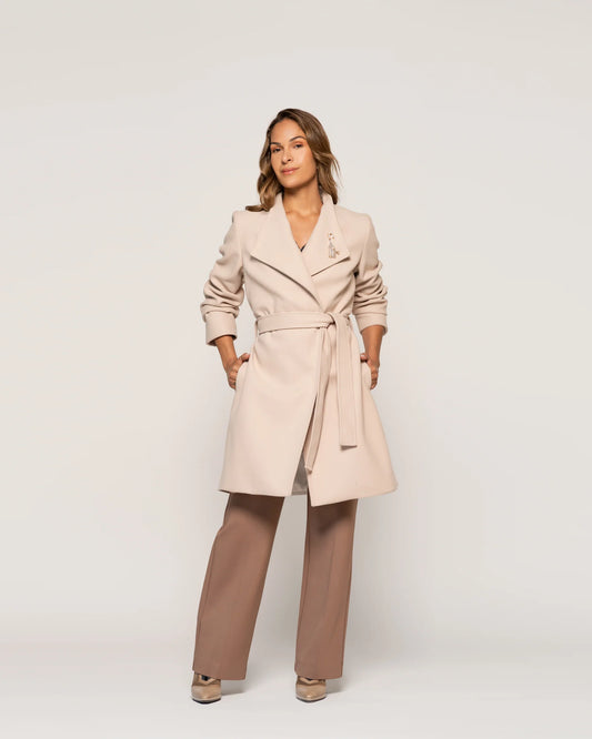 Abrigo Emilia Latte Cruzado Mujer Ludovica