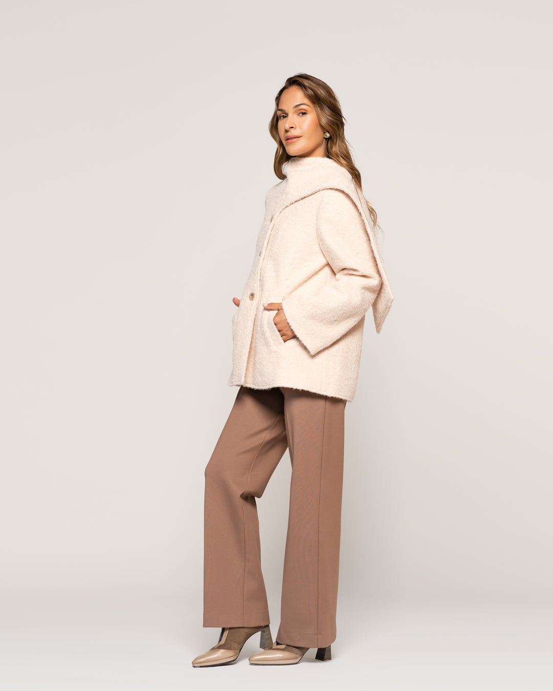 Chaqueta Antonieta Crudo Texturada